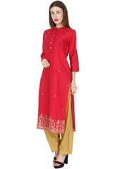 Red Chanderi Kurta