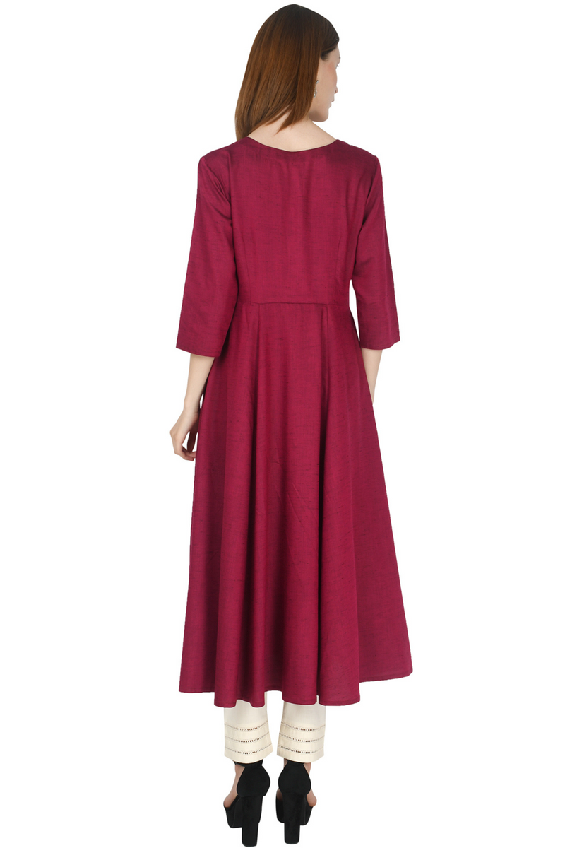 Maroon Ghera Dress