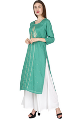 Pista Green Chanderi Kurta