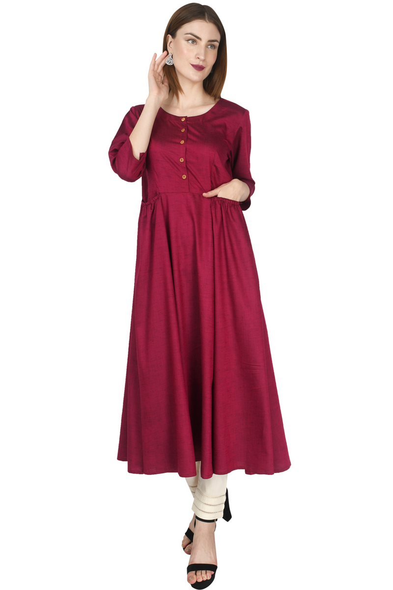 Maroon Ghera Dress