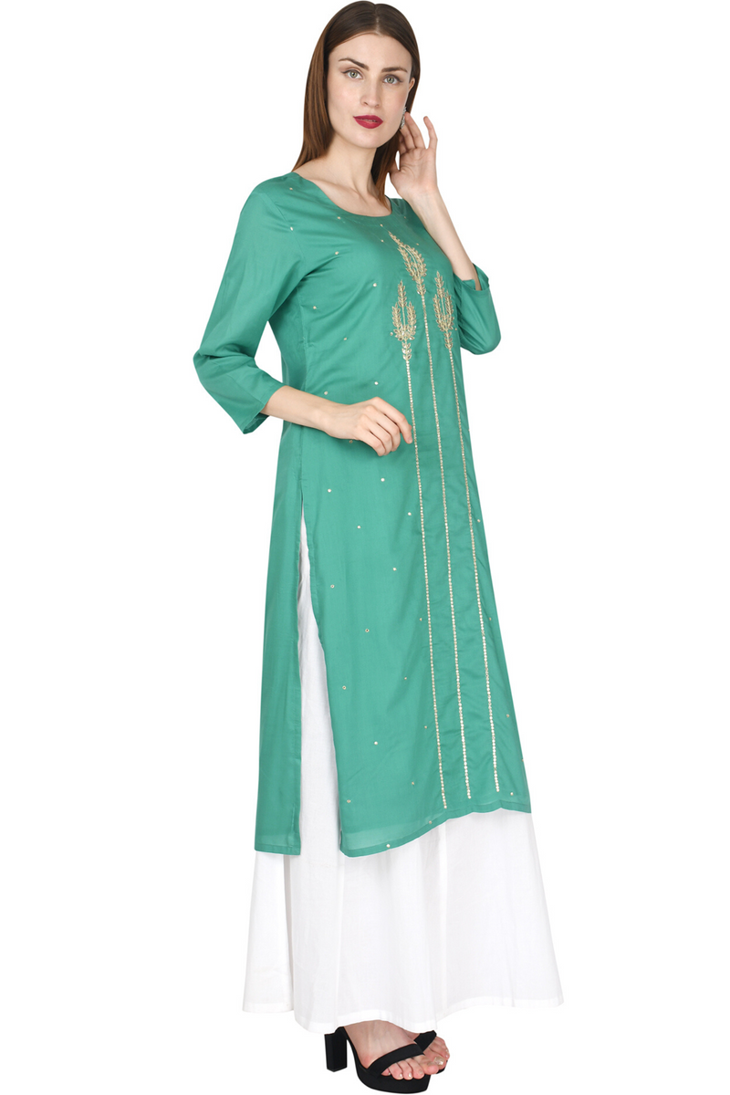 Pista Green Chanderi Kurta