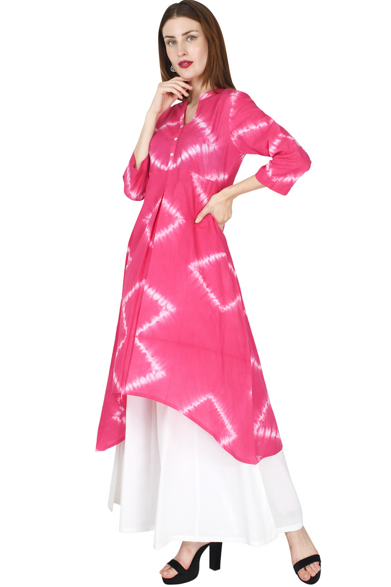 Pink Shibori Kurta