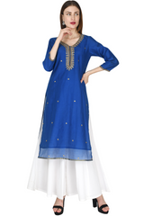 Royal Blue Chanderi Kurta