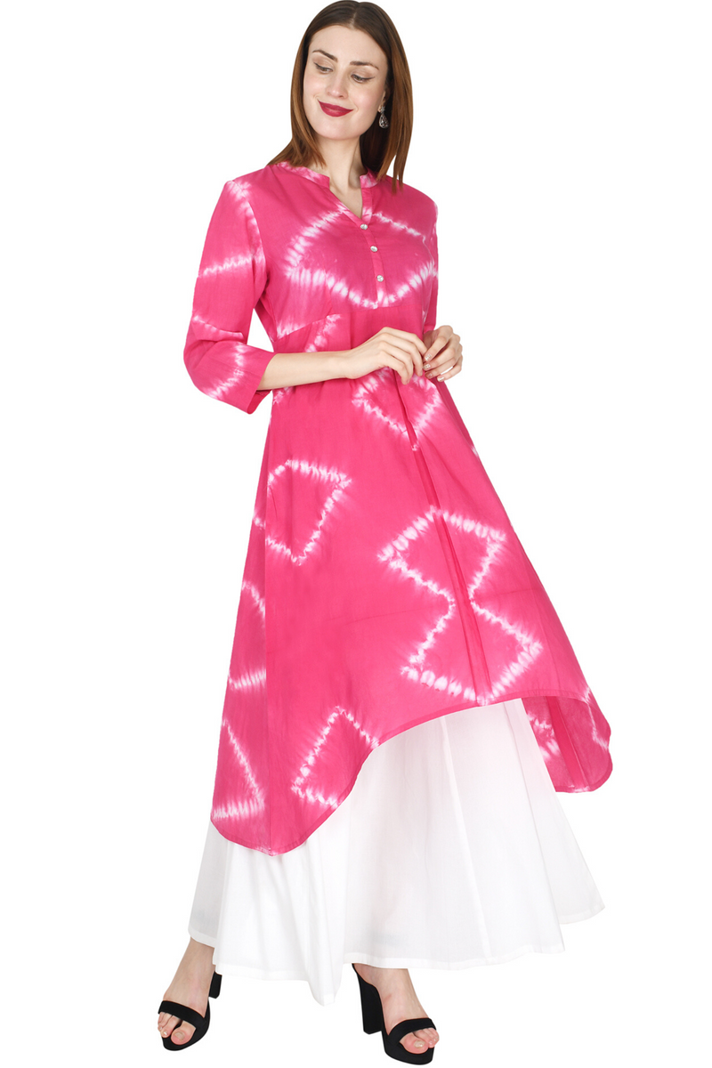 Pink Shibori Kurta