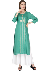 Pista Green Chanderi Kurta