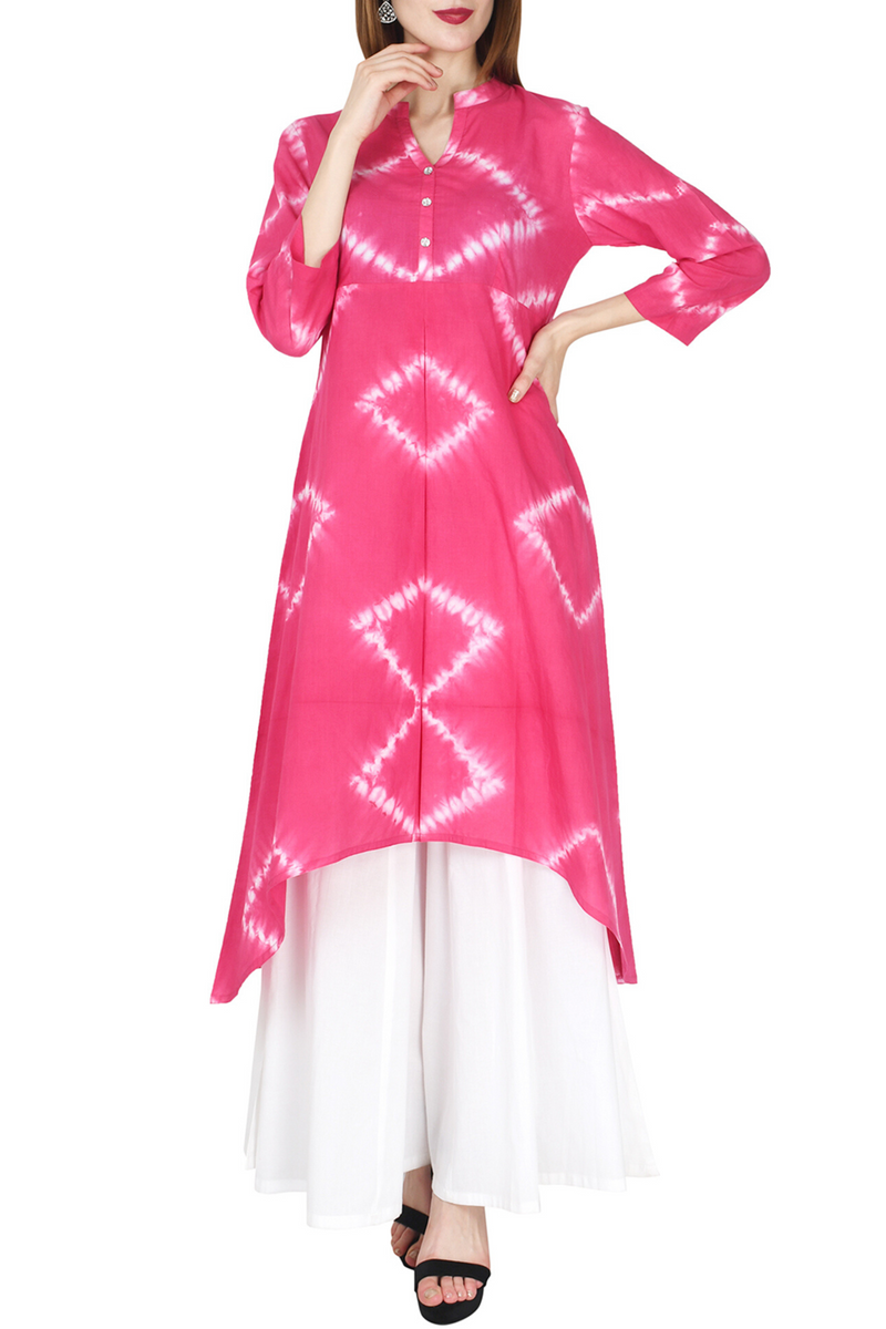 Pink Shibori Kurta