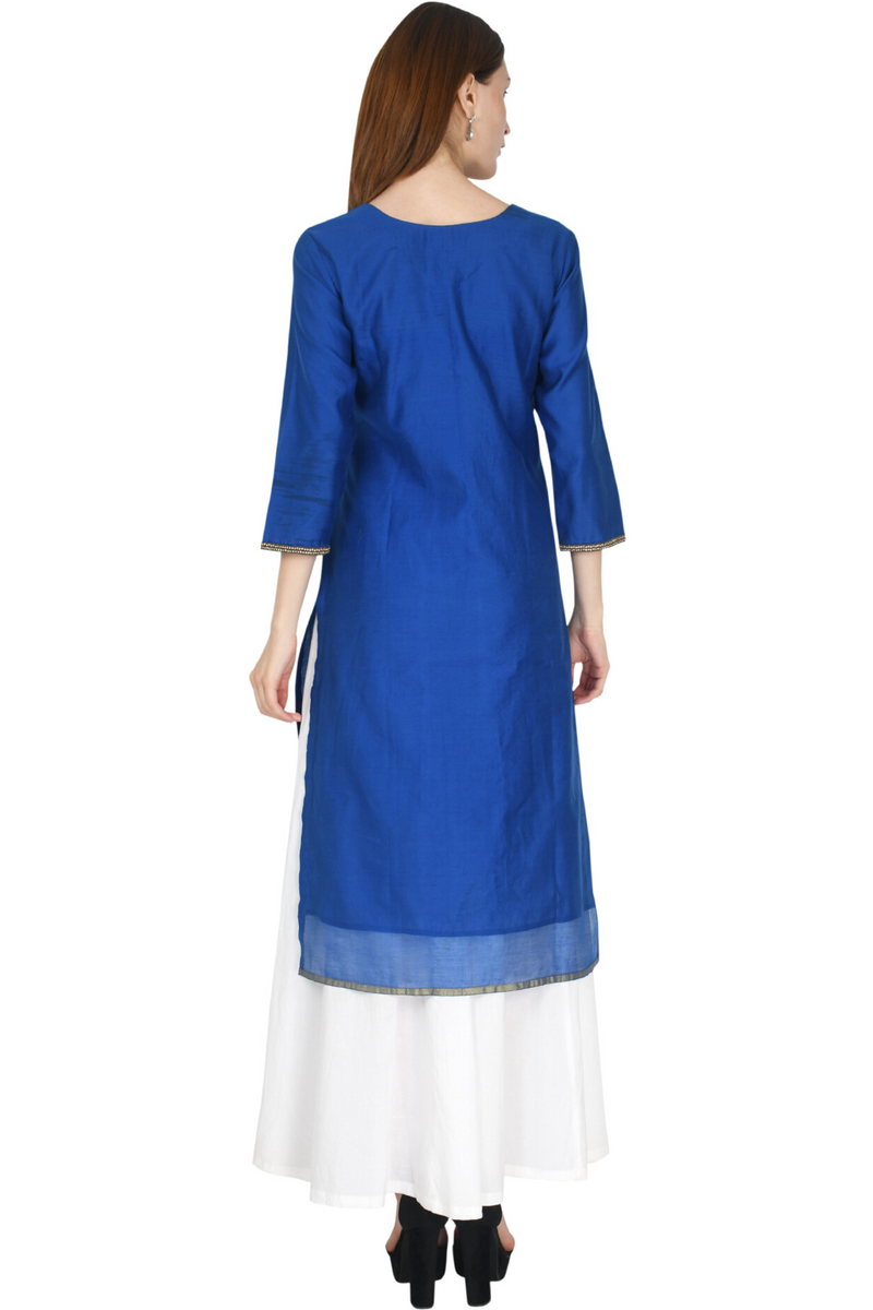 Royal Blue Chanderi Kurta