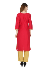 Red Chanderi Kurta