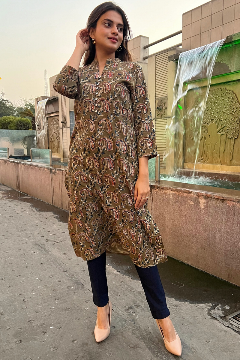 Kalamkari Print Kalidar Kurta