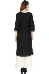 Black Chanderi Kurta