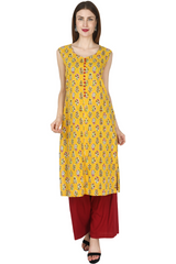 Block Print Sleeveless Kurta