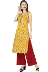 Block Print Sleeveless Kurta