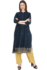 Black Chanderi Kurta