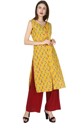 Block Print Sleeveless Kurta