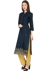 Black Chanderi Kurta