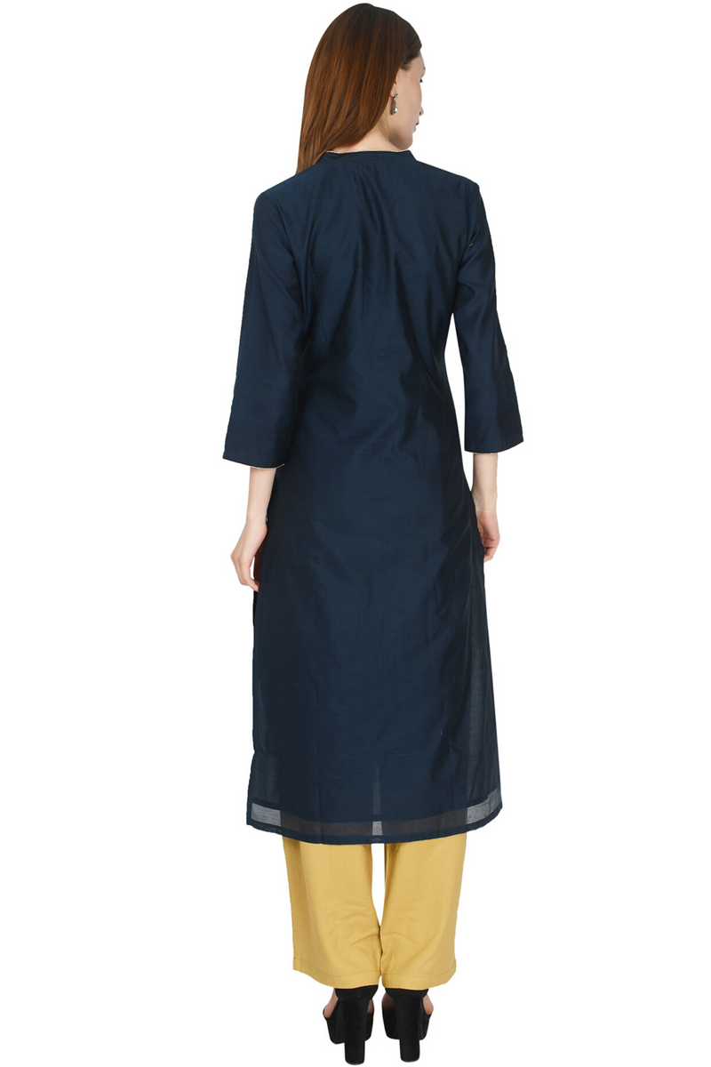 Black Chanderi Kurta