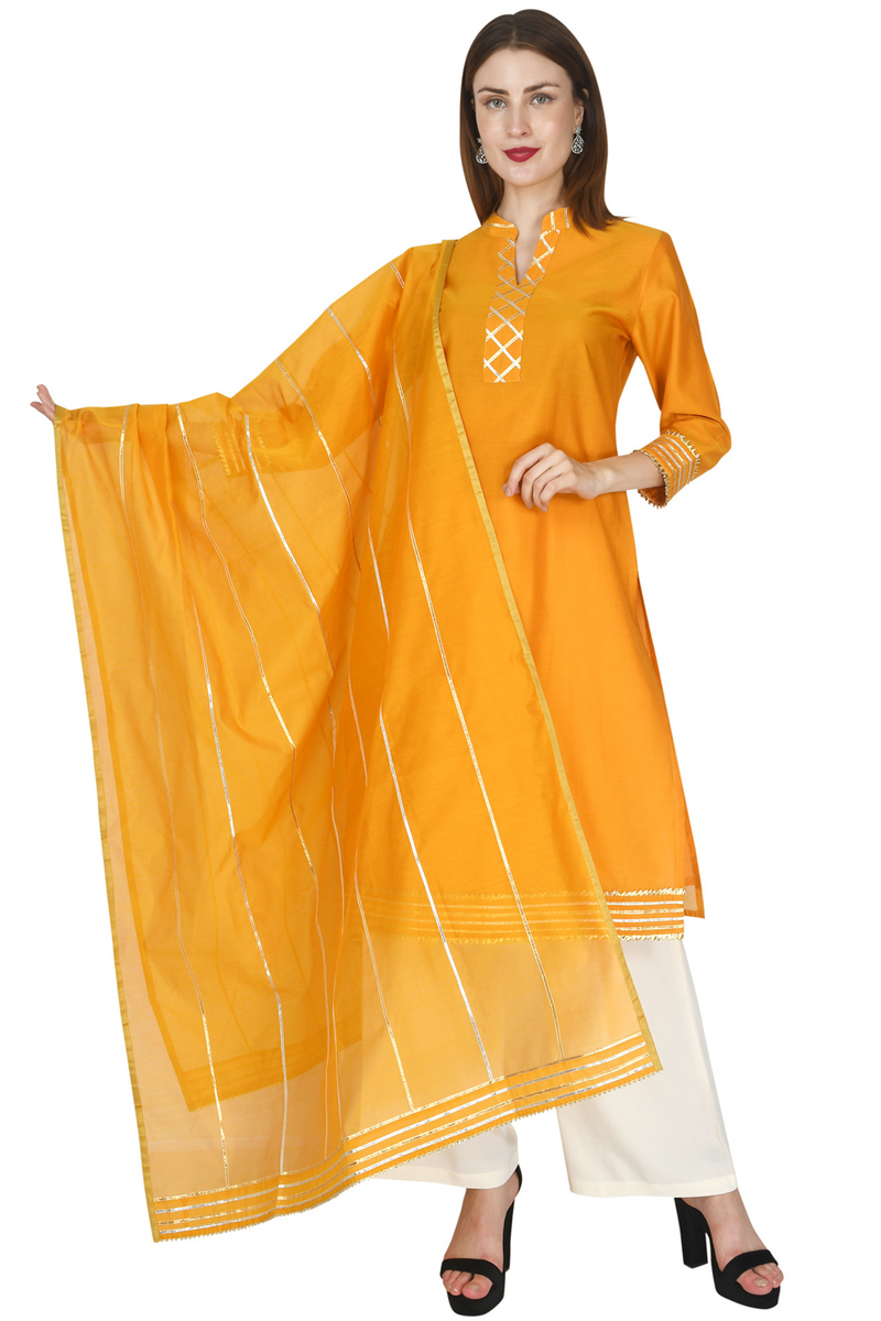 Yellow Chanderi Coord Set