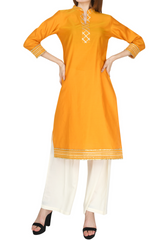 Yellow Chanderi Coord Set