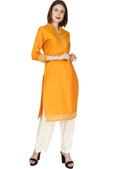 Yellow Chanderi Coord Set