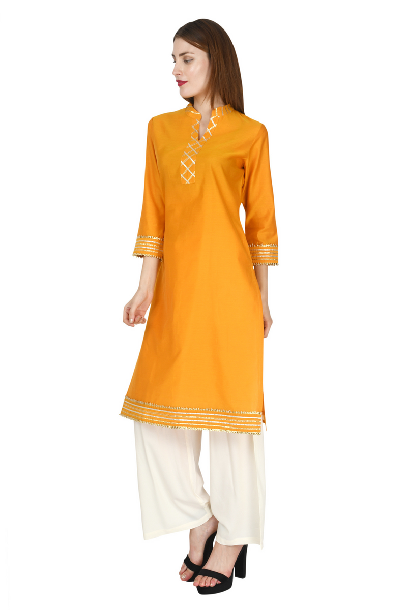 Yellow Chanderi Coord Set