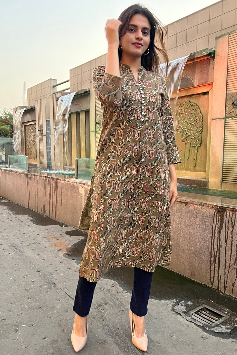 Kalamkari Print Kalidar Kurta