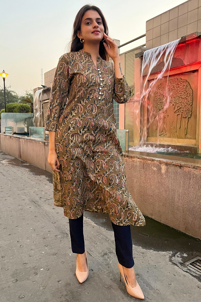 Kalamkari Print Kalidar Kurta