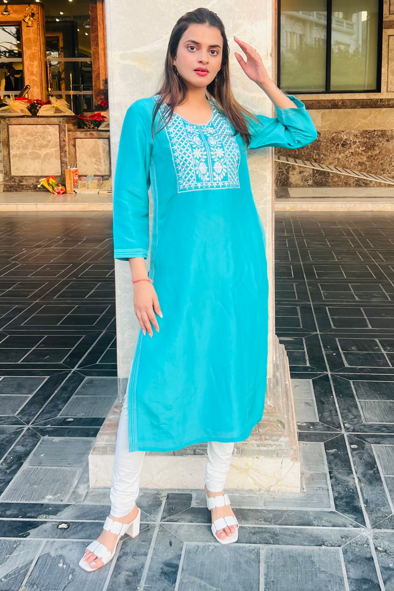 FIROZI RESHAM EMBROIDERY KURTA