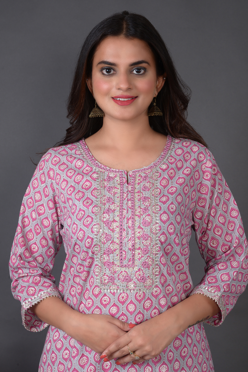 Polka Booti Kurta Set