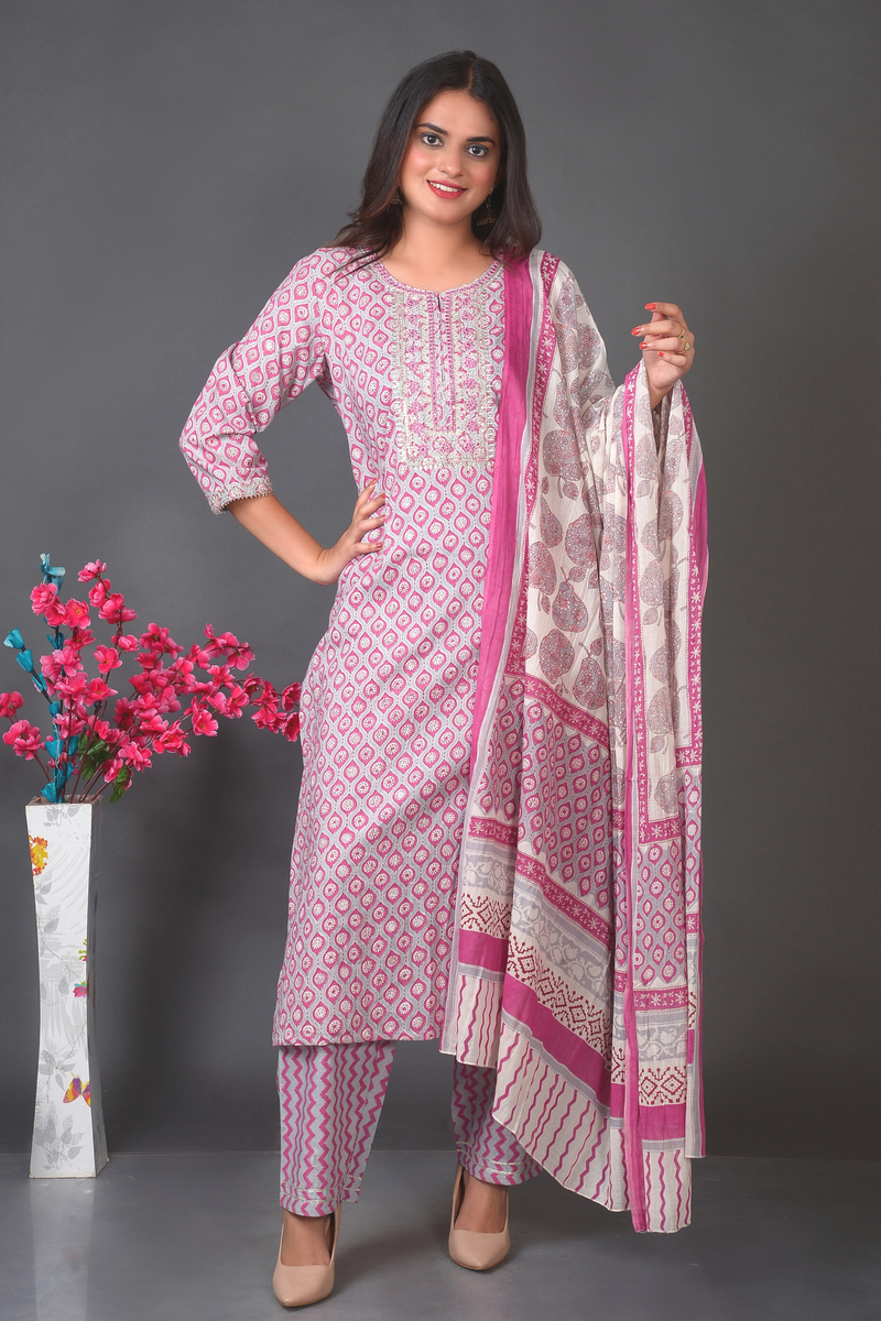 Polka Booti Kurta Set