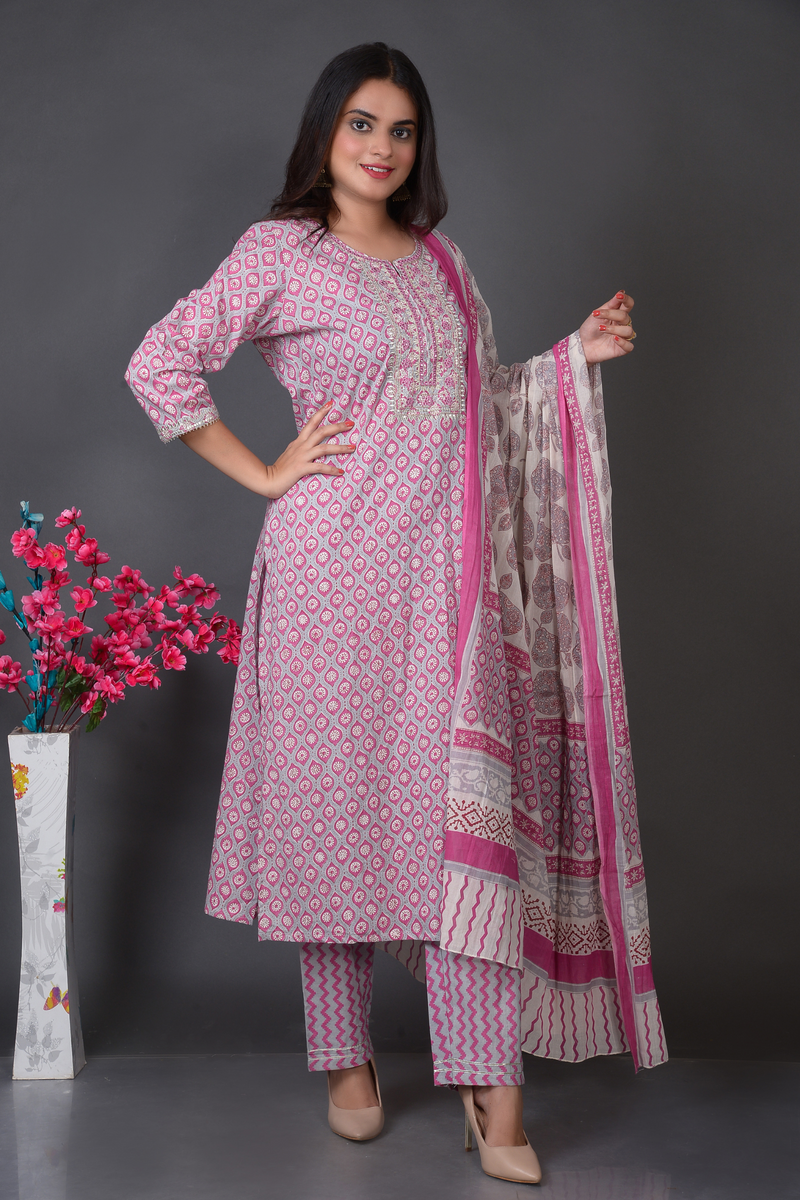 Polka Booti Kurta Set